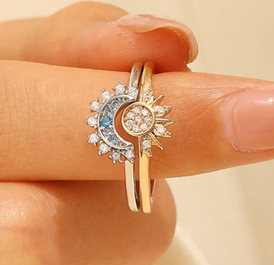 Anillo Sol y Luna modelo Pandora® 2 en 1 | ENVIO GRATIS +CAJITA  DE REGALO🌞🌙