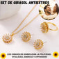 🌻✨ SET DE COLLAR+ANILLO+ARETES+PULSERA ANTIESTRES GIRASOL GIRATORIO✨🌻 | ENVIO GRATIS 🤩